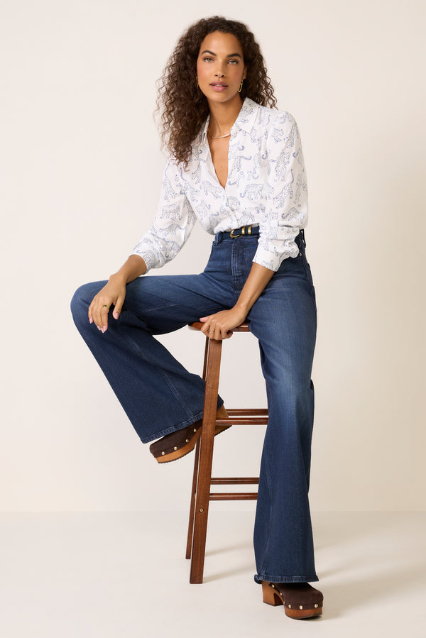 everve Kathryn Button Down Cobaltjaguar