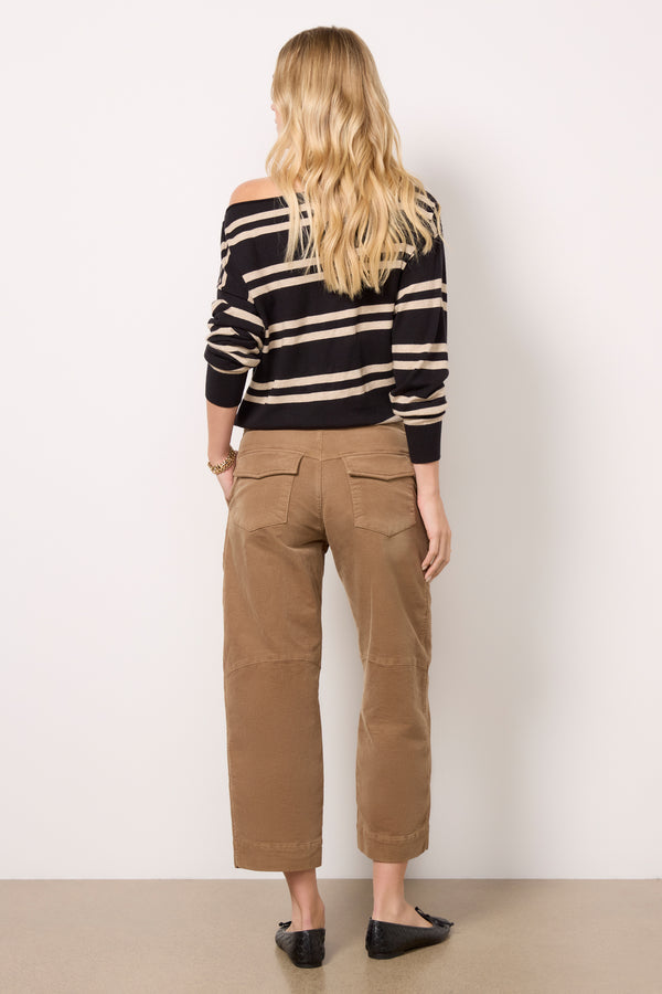 Everve Kaya High Rise Wide Leg Khaki