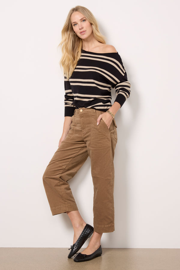 everve Kaya High Rise Wide Leg Khaki