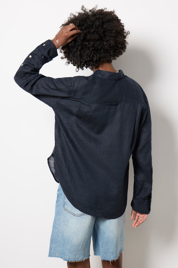 Everve Kayla Shrunken Shirt Truenavy