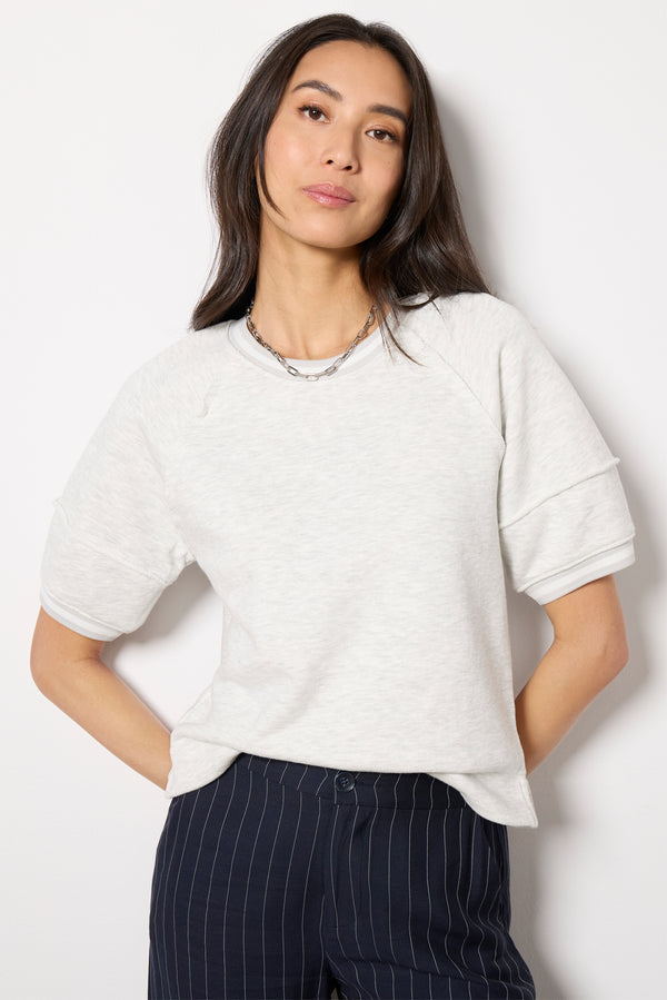 Everve Keeley Varsity Sweatshirt Heathergrey