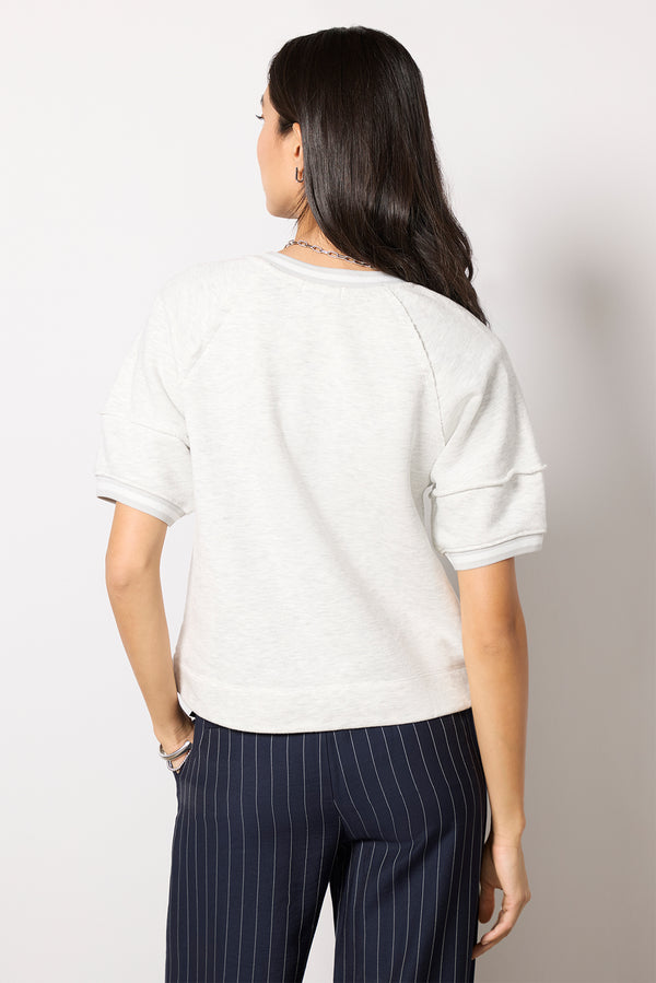 Everve Keeley Varsity Sweatshirt Heathergrey