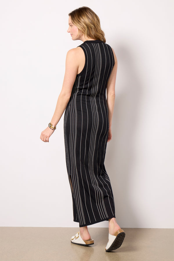 Everve Keily Tank Dress Black/Ivorystripe