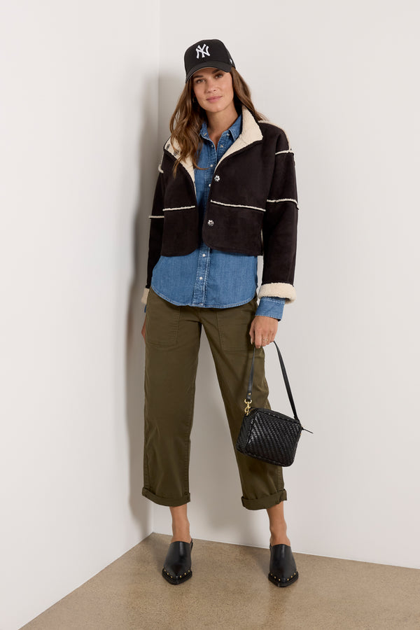 everve Kelly Sherpa Jacket Black/Ecru