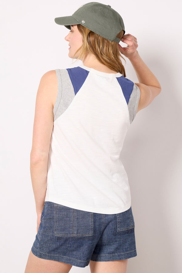 Everve Kenzie Sport Raglan Tank White/Navy/Grey