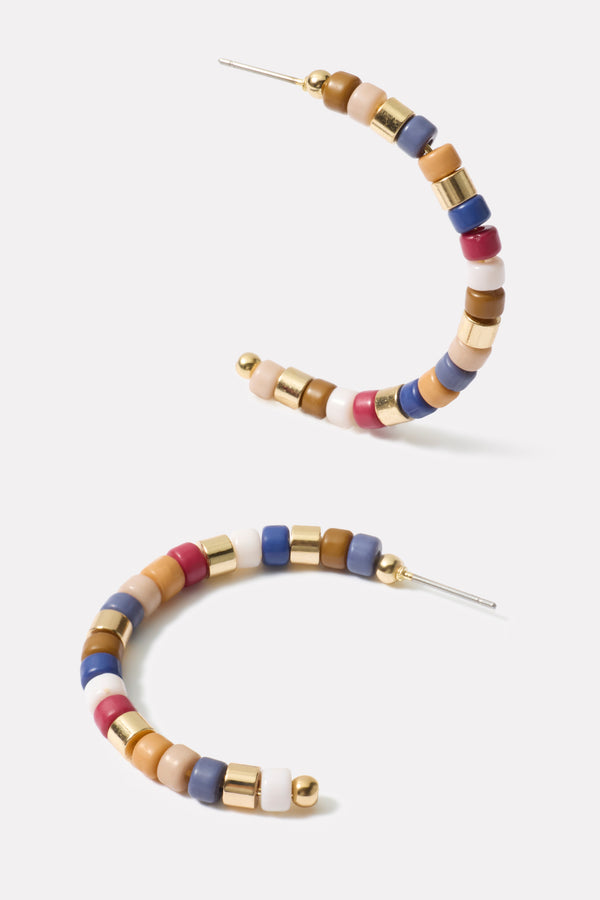 everve Kiera Beaded Hoop Earring Multi