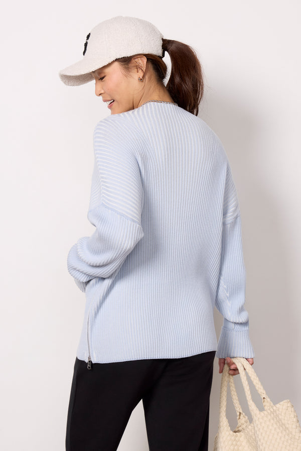 Everve Kingsley Mock Neck Knit Paleblue