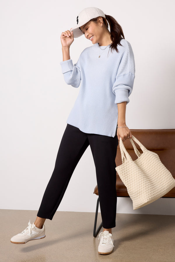 Everve Kingsley Mock Neck Knit Paleblue