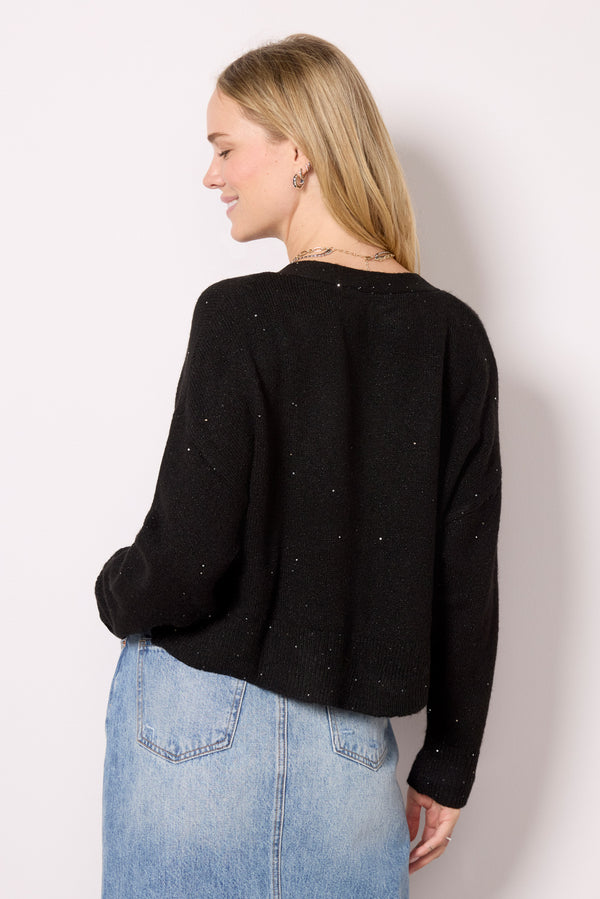Everve Kiya Sparkle Cardigan Black
