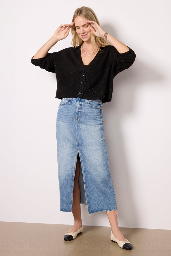 Everve Kiya Sparkle Cardigan Black