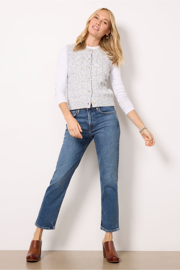 everve Kye Mid Rise Straight Crop Control