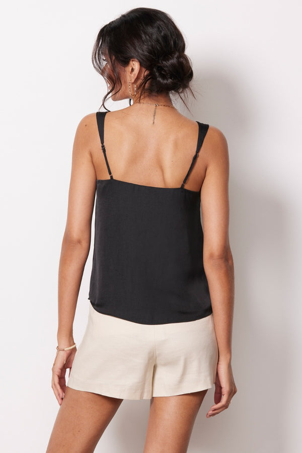 Everve Kyle V Neck Cami Black