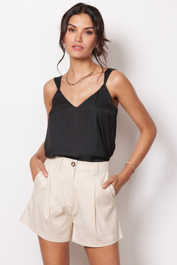 everve Kyle V Neck Cami Black