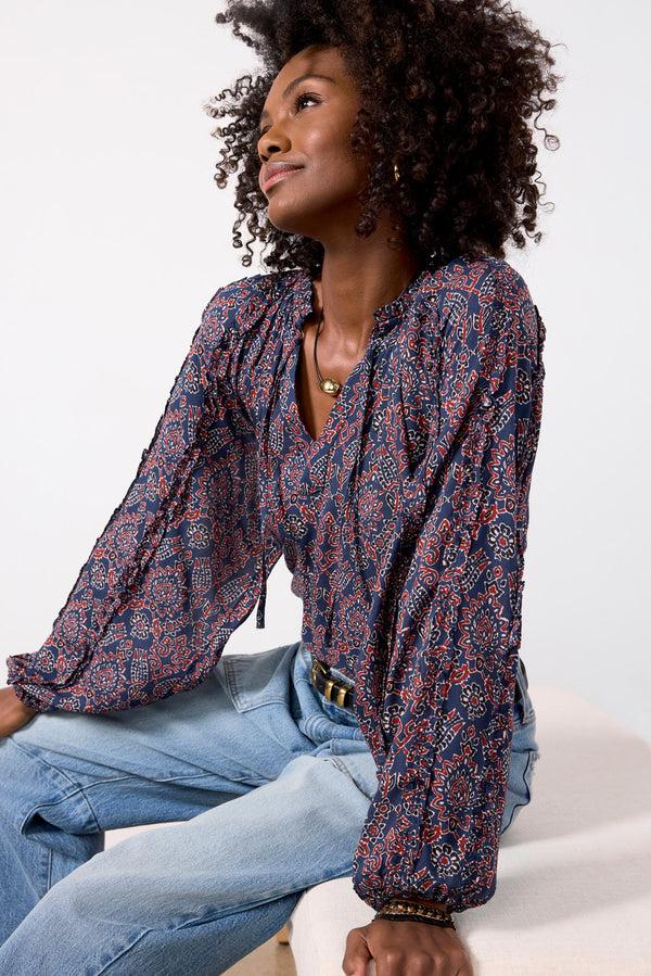 everve Kylie Blouse Navymulti