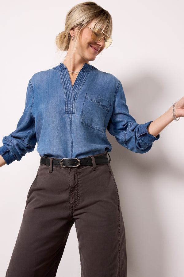 everve Laci Chambray Popover Chambray