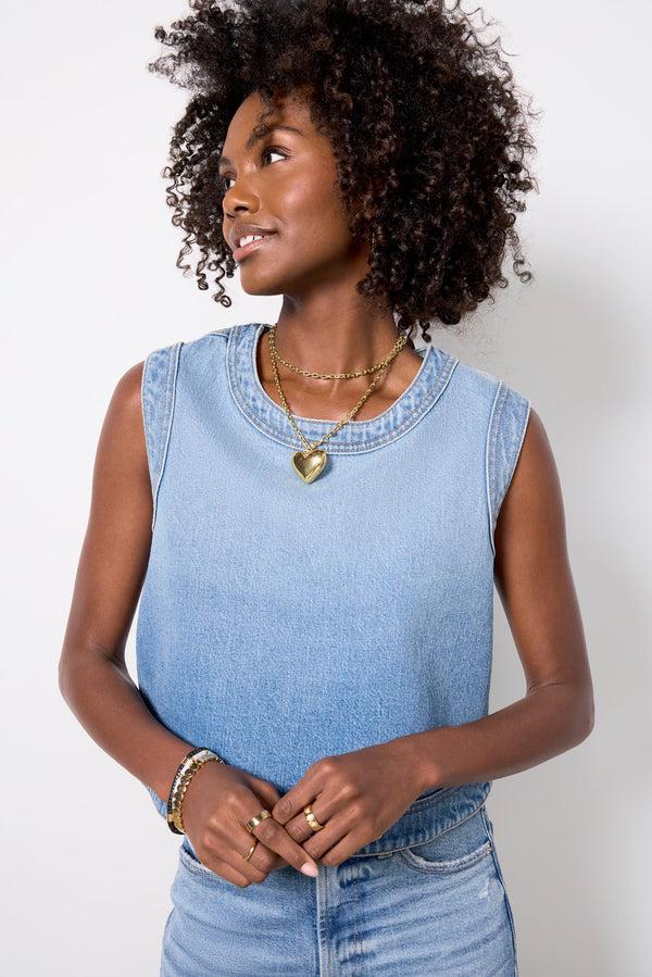 Everve Lainey Denim Shell Denimblue