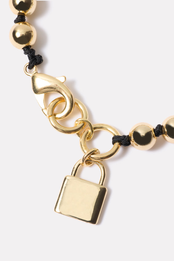 Everve Lark Padlock Bracelet Gold/Black
