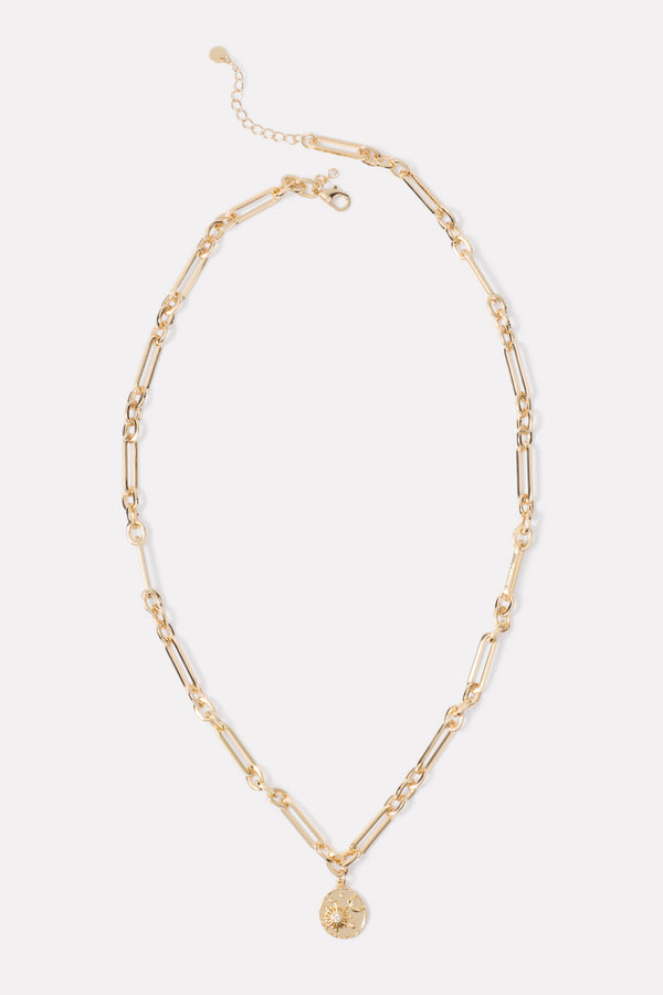 Everve LaSalle Long Coin Necklace Gold