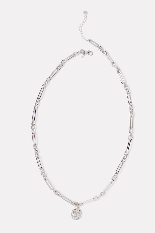 everve LaSalle Long Coin Necklace Silver