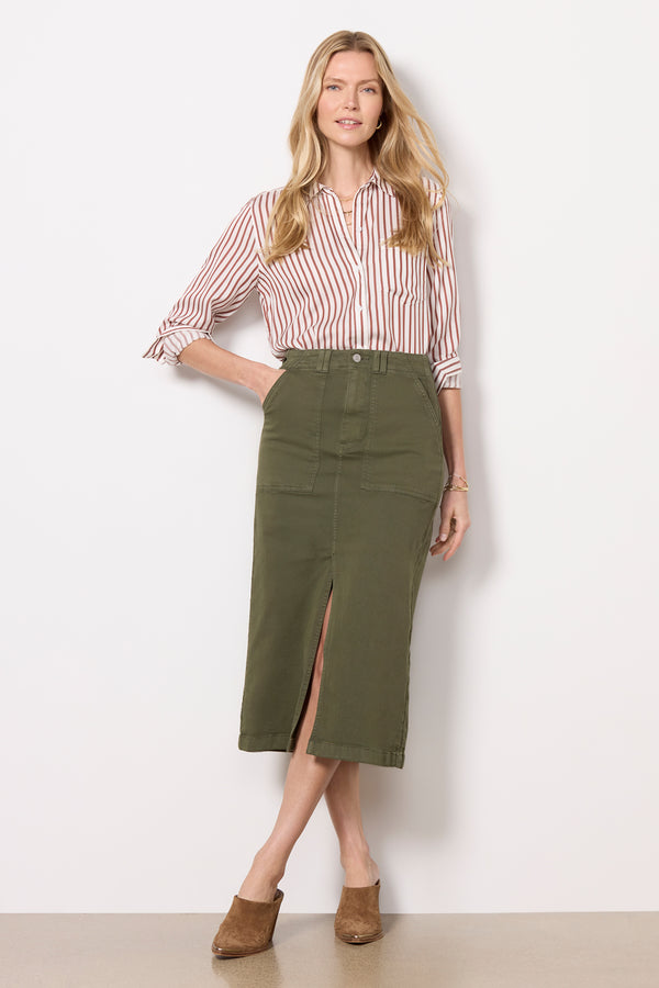 everve Laurelle Utility Skirt Olivegreen