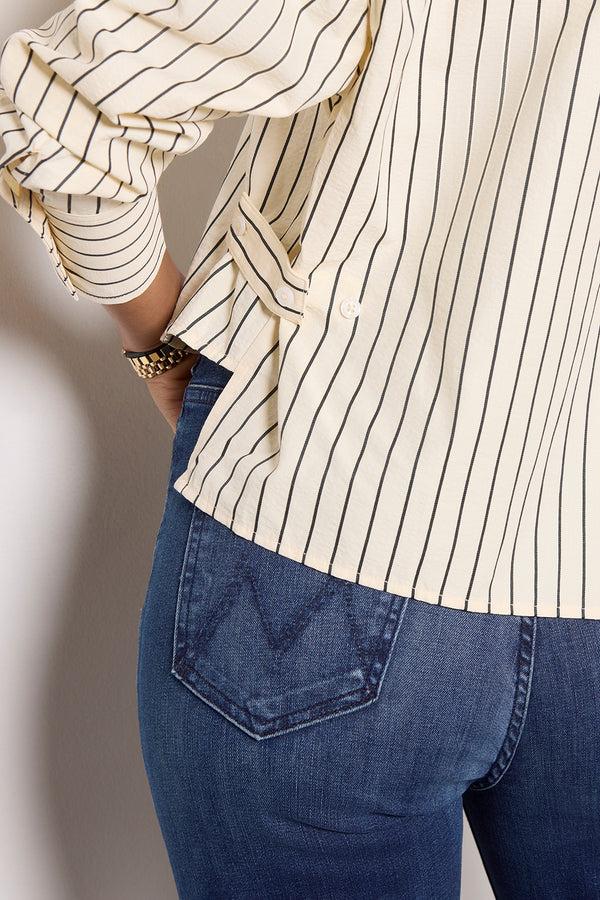 Everve Laurent Blouse Creamblackstripe