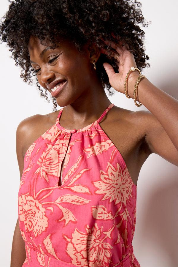 Everve Layla Maxi Dress Pinkbotanicalprint