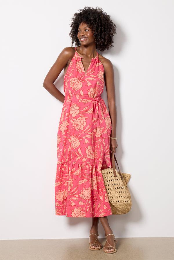 Everve Layla Maxi Dress Pinkbotanicalprint
