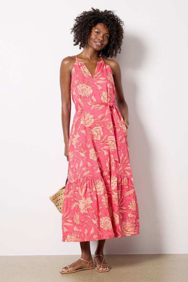 everve Layla Maxi Dress Pinkbotanicalprint