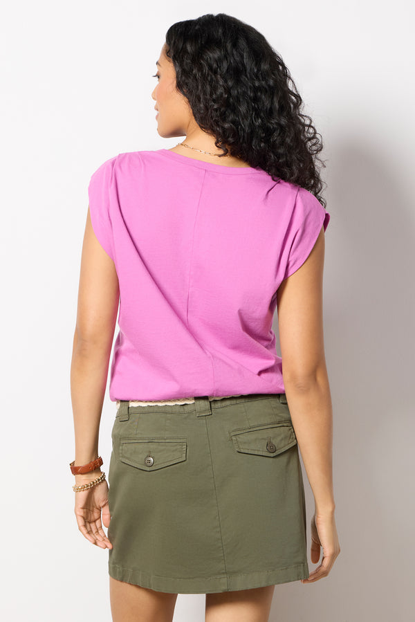 Everve Leah Gathered Tee Orchid