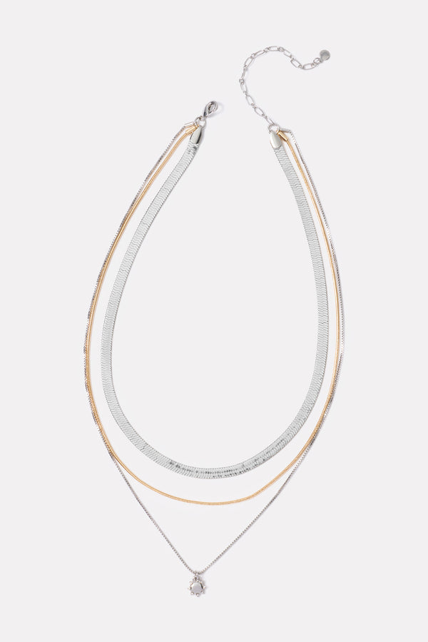 Everve Leilani Two Tone Necklace Gold/Silver