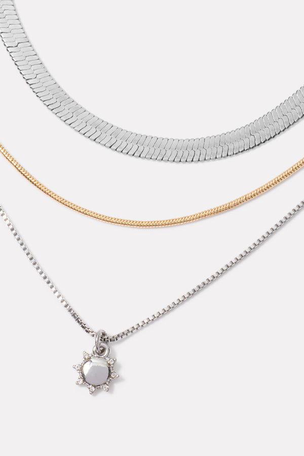 everve Leilani Two Tone Necklace Gold/Silver