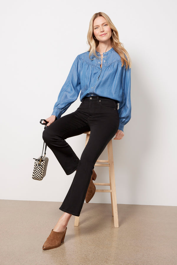 everve Lennon Crop Bootcut Jean Noir