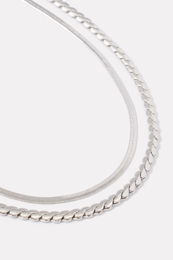 Everve Lenora Layered Necklace Silver