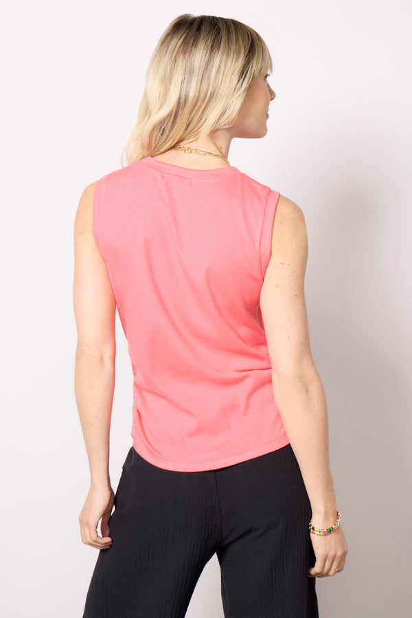 Everve Lilly Ruched Tank Coral