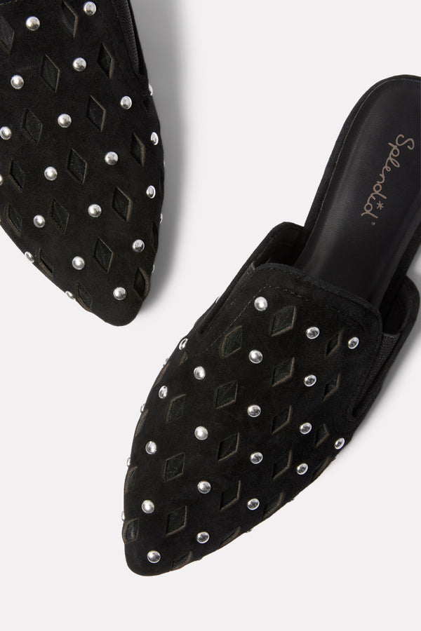 Everve Linna Studed Slide Black
