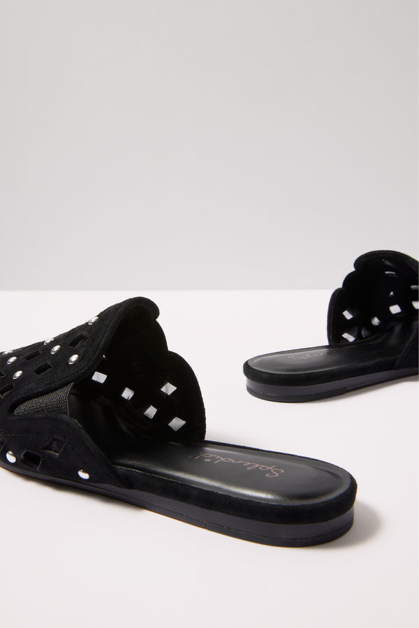 Everve Linna Studed Slide Black
