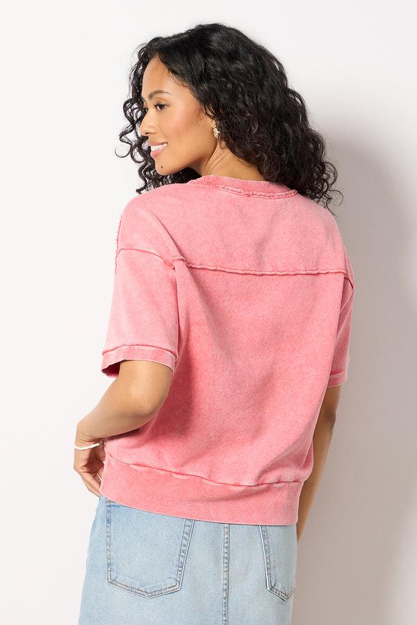 Everve Lizzie Short Sleeve Sweatshirt Cayenne