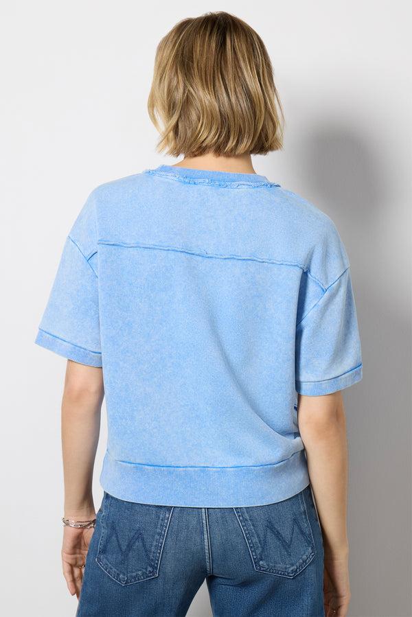 Everve Lizzie Short Sleeve Sweatshirt Frenchblue