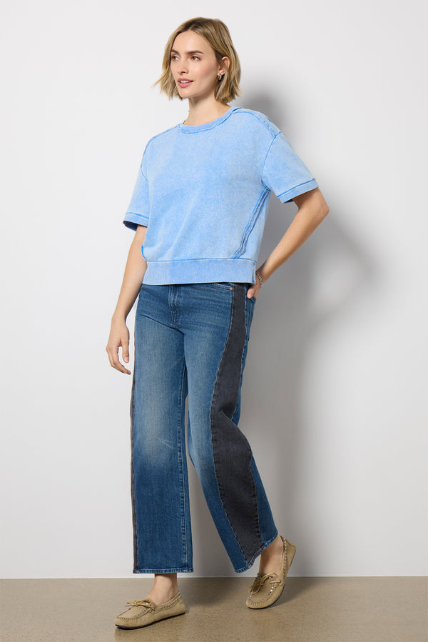 everve Lizzie Short Sleeve Sweatshirt Frenchblue