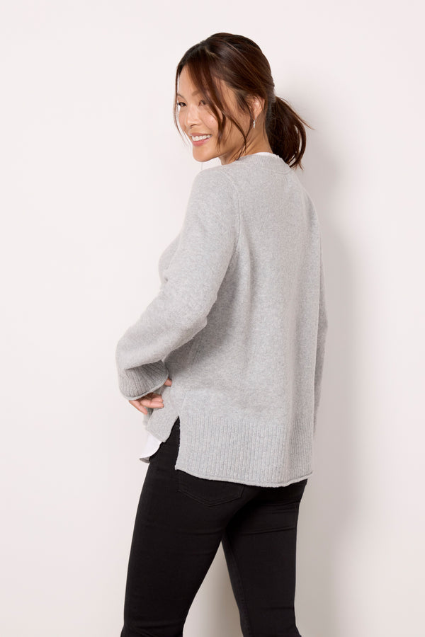 Everve Lizzy Two-fer Pullover Lightgrey