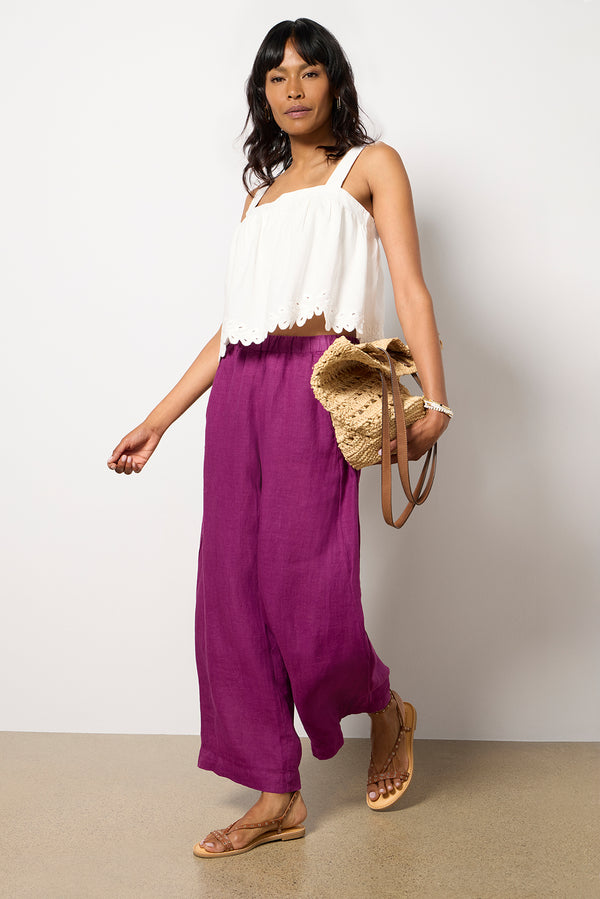 everve Lola Linen Pant Grapes