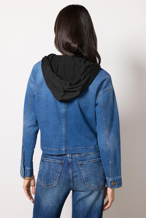 Everve Lolo Hooded Denim Jacket Washeddenim
