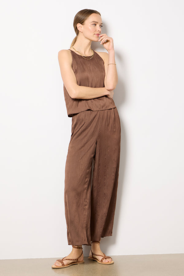 Everve Lordes Satin Tank Brown