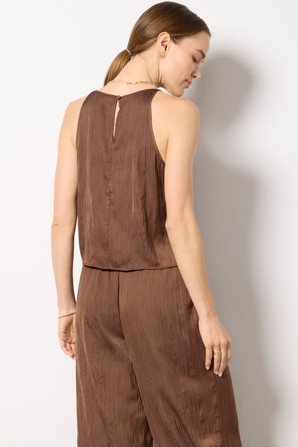 Everve Lordes Satin Tank Brown