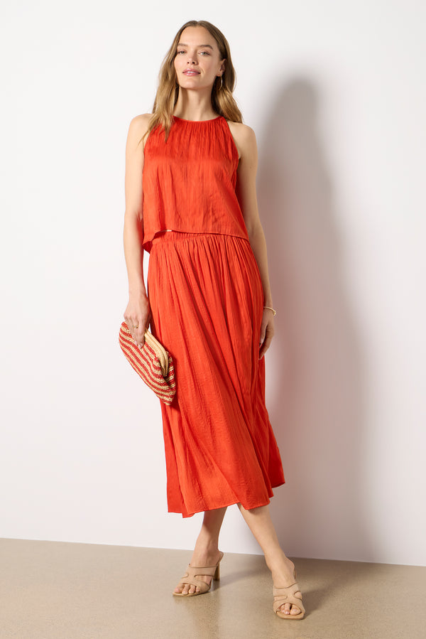 everve Lordes Satin Tank Cabanared