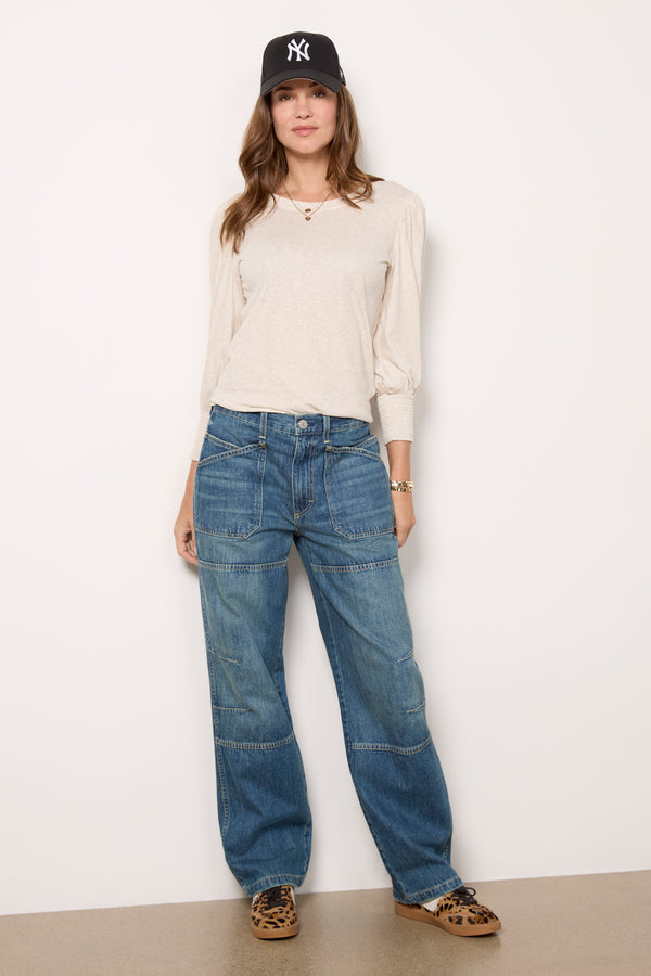 Everve Loren Peasant Tee Heatheroat