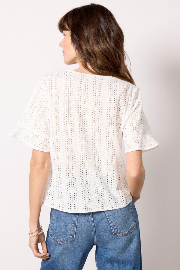 Everve Lottie Eyelet Blouse White