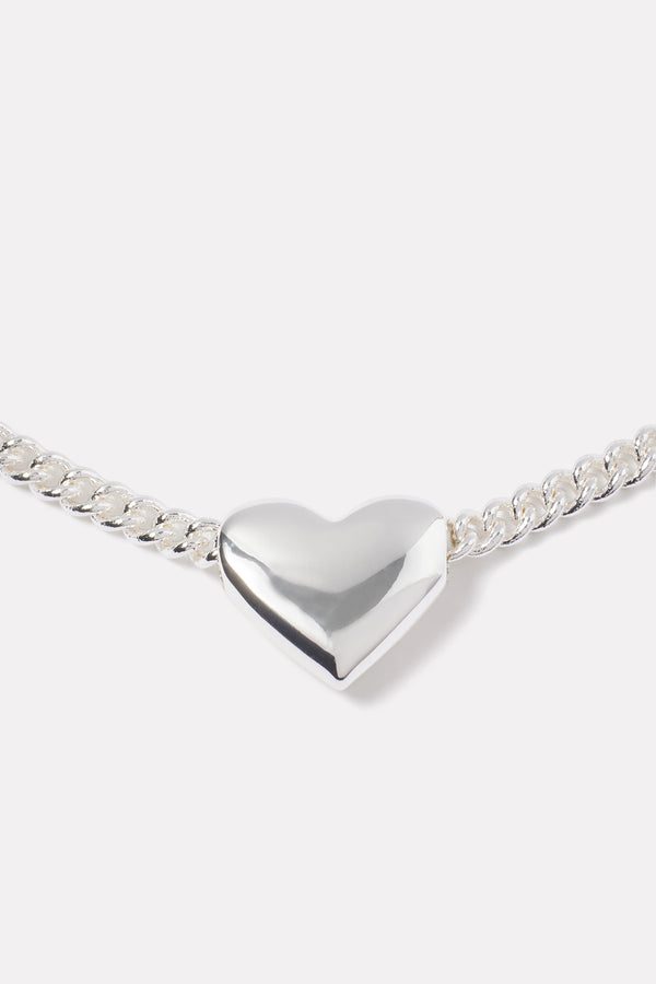 Everve Lou Heart Charm Necklace Silver