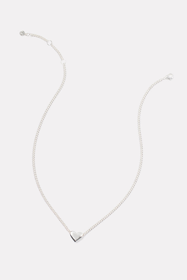 everve Lou Heart Charm Necklace Silver