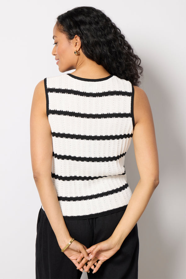 Everve Lou Tie Tank White/Black